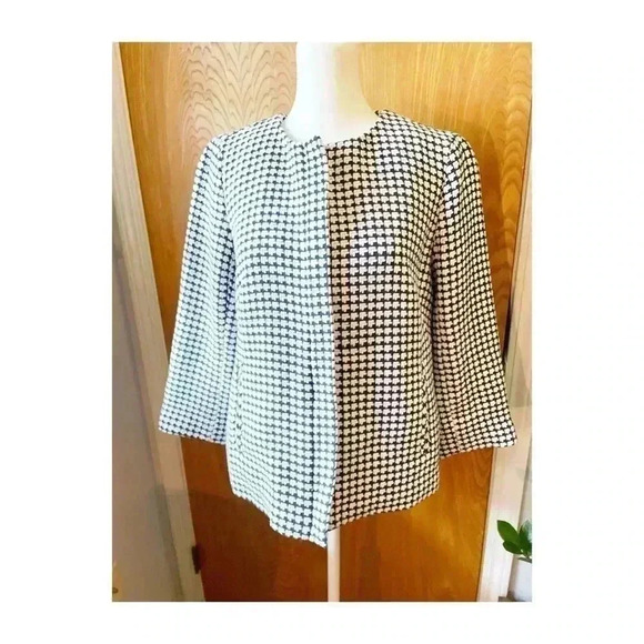 Talbots Houndstooth Textured Jacket Size 2 - Picture 2 of 9